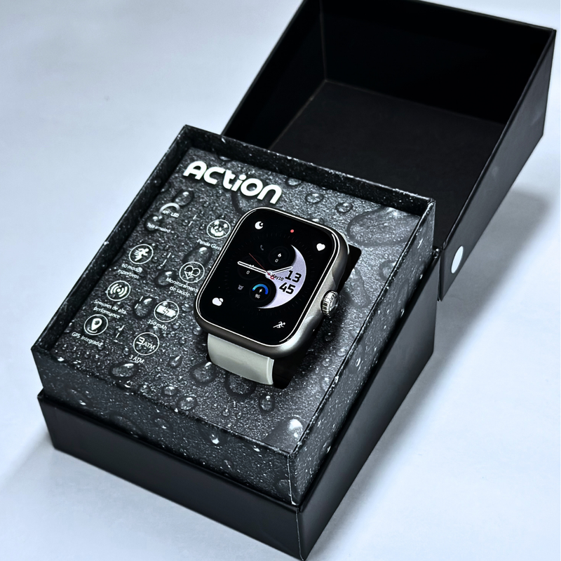 ACTION WEARZONE | Smartwatch Esportivo | A PROVA D'ÁGUA, GPS integrado