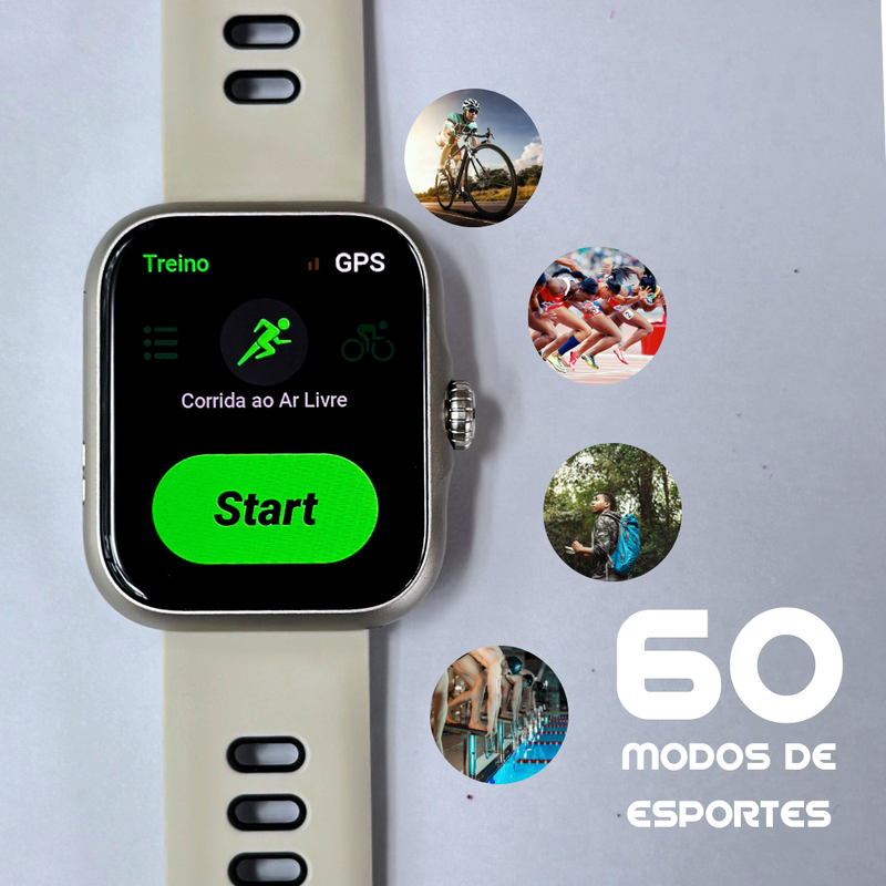 ACTION WEARZONE | Smartwatch Esportivo | A PROVA D'ÁGUA, GPS integrado